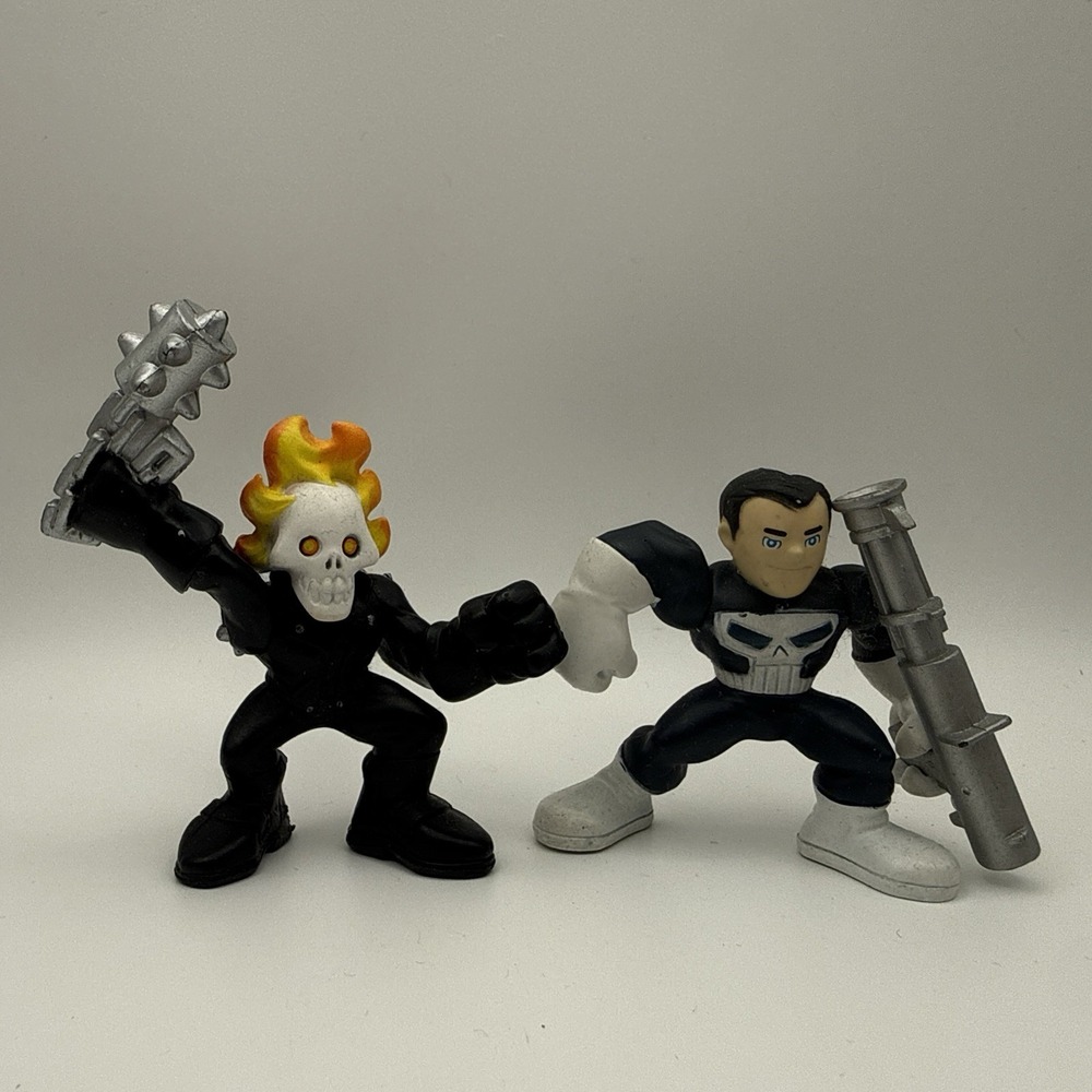 2007 Hasbro Marvel Super Hero Squad Punisher & Ghost Rider Action Figure Set